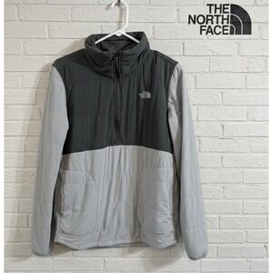🔥The North Face💙🩶💙Mountain Sweatshirt Quarter Zip color block Pullover -M